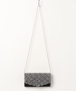 Dorry Doll クラッチバッグ パーティーバッグ ビーズ刺繍フラップ　サテンミニクラッチバッグ レディース