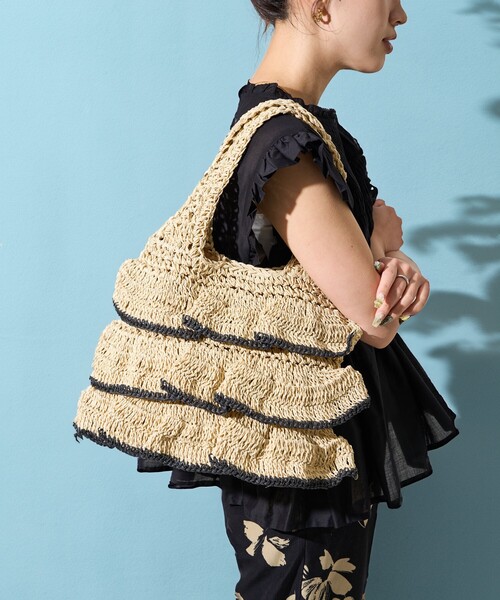 FREAK'S STORE ショルダーバッグ バッグ 限定展開 ペーパー フリル ハンドバッグ レディース - 画像 (3)