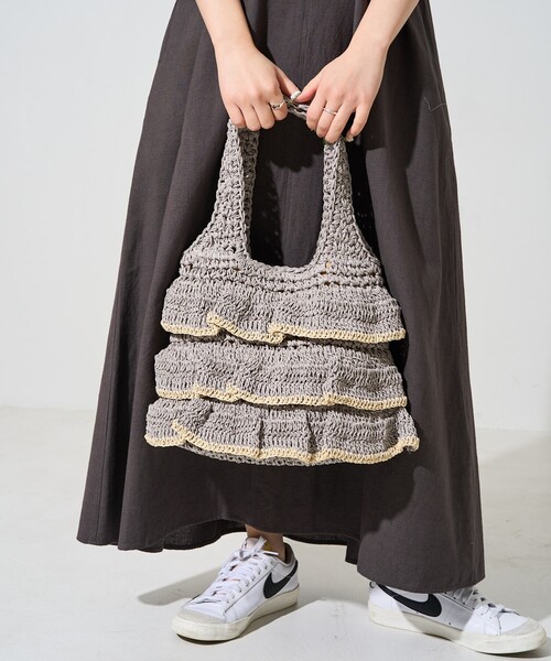 FREAK'S STORE ショルダーバッグ バッグ 限定展開 ペーパー フリル ハンドバッグ レディース - 画像 (8)