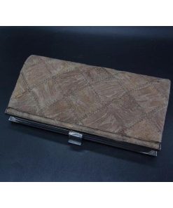 スエード がま口 ポーチ クラッチバッグ セカンドバッグ レディース ブラウン系 DJ6521